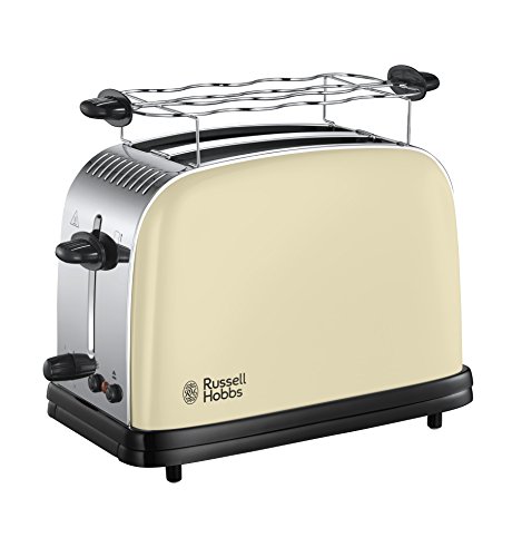 Russell Hobbs Toaster [für 2 Scheiben] Colours+ Edelstahl Creme (extra breite Toastschlitze, inkl....